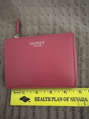 Pink Leather Zip Card Wallet